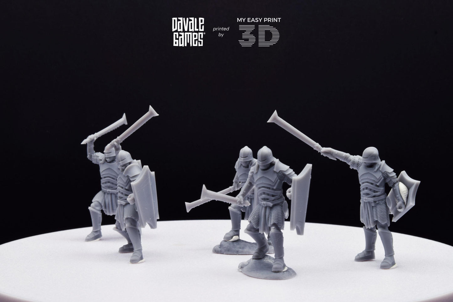 Blood-Handed Orcs with Shield and Sword - Davale Games - 3D Printed with high quality resin for LOTR/D&D games
