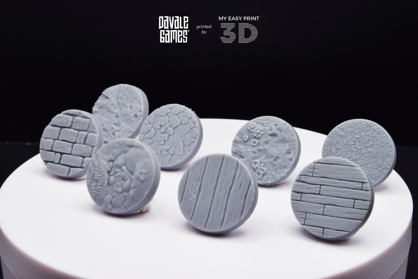 Bases 25 mm - Davale Games - 3D Printed with high quality resin for LOTR/D&D games