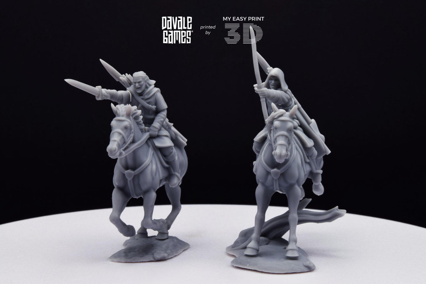 Human North Riders Mounted - Davale Games - 3D Printed with high quality resin for LOTR/D&D games