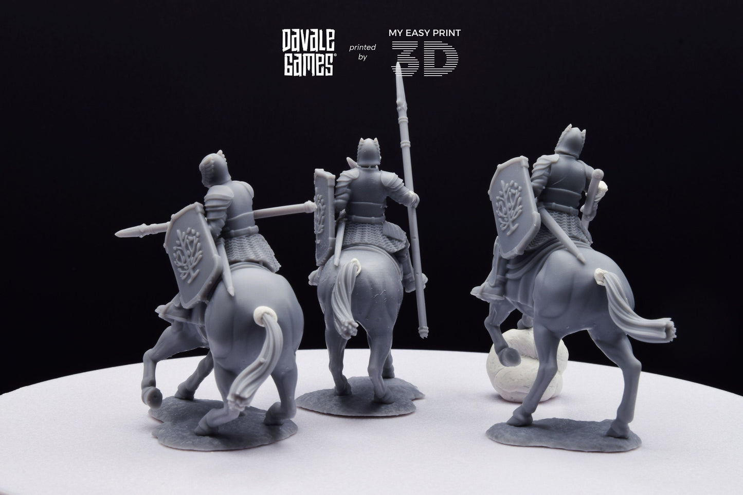 Grey Castle Knights - Davale Games - 3D Printed with high quality resin for LOTR/D&D games