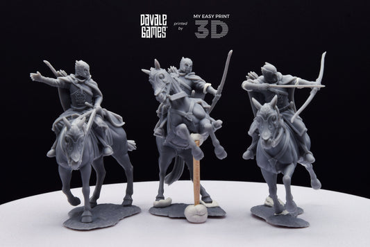 Grey Castle Court Guards - Mounted - Davale Games - 3D Printed with high quality resin for LOTR/D&D games