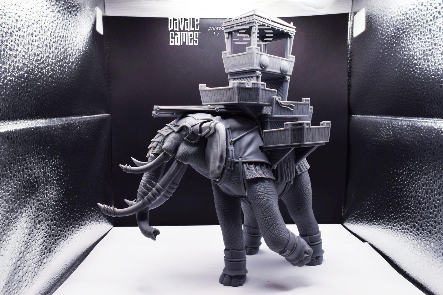 War Elephant with Archer Castle - Davale Games - 3D Printed with high quality resin for LOTR/D&D games