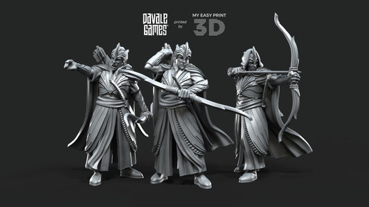 Galanthir Elves - Archers - Davale Games - 3D Printed with high quality resin for LOTR/D&D games