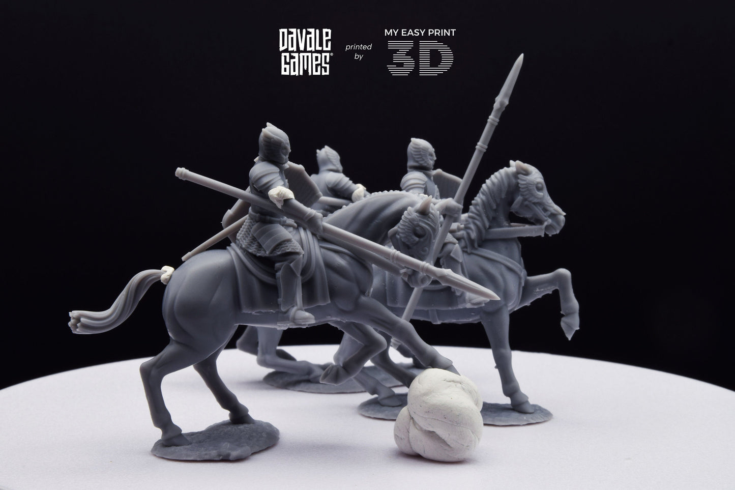 Grey Castle Knights - Davale Games - 3D Printed with high quality resin for LOTR/D&D games