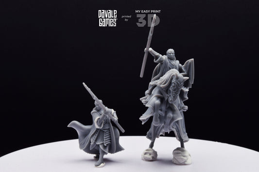 Bloody Elf King - Foot and Mounted - Davale Games - 3D Printed with high quality resin for LOTR/D&D games