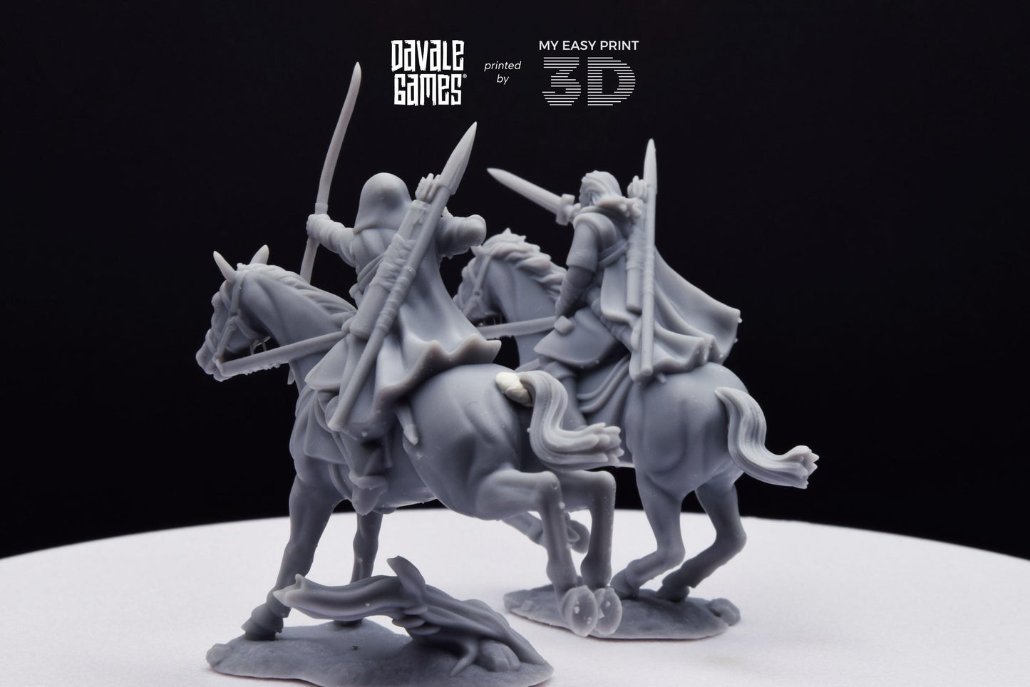 Human North Riders Mounted - Davale Games - 3D Printed with high quality resin for LOTR/D&D games