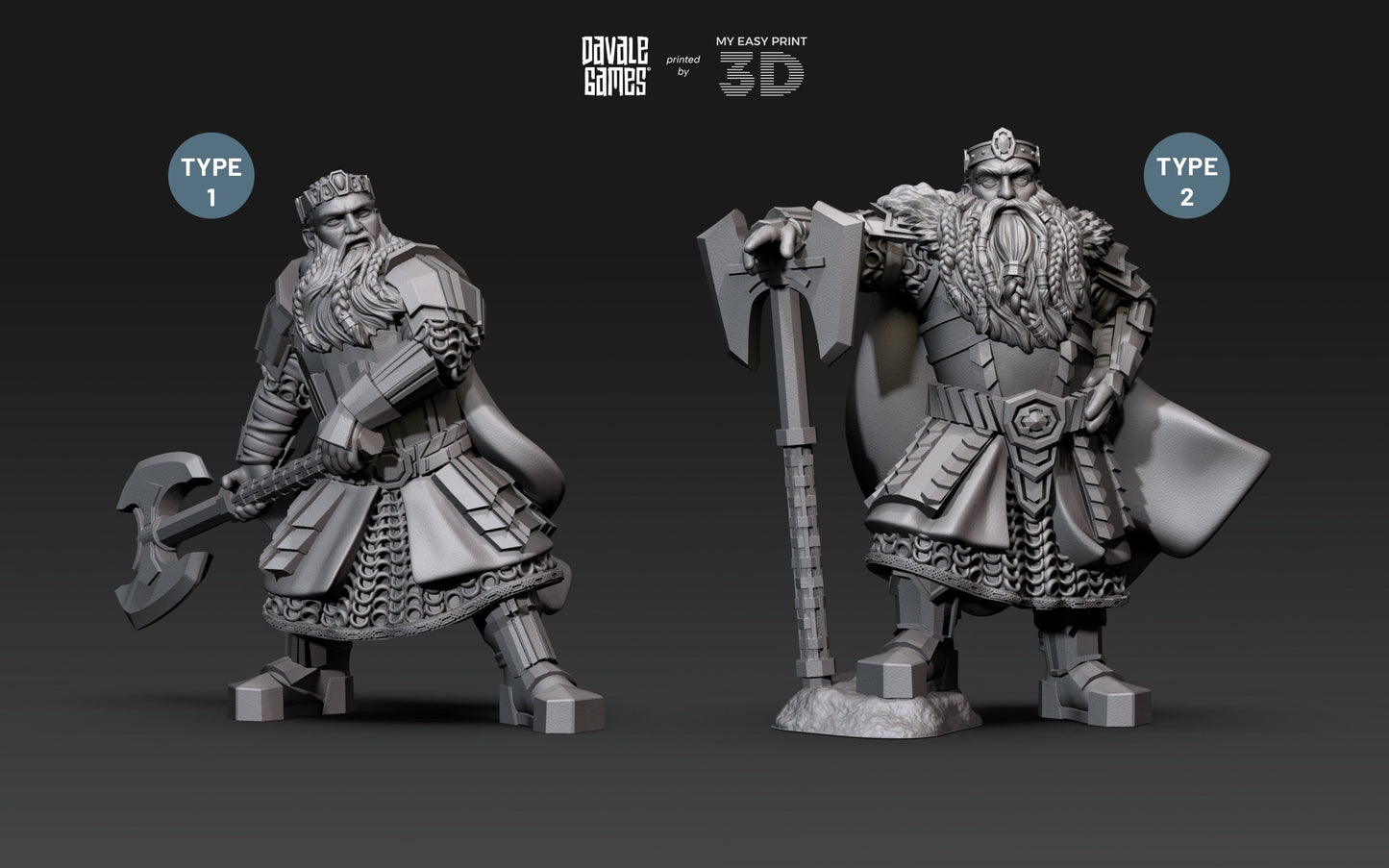 Kalak King - Davale Games - 3D Printed with high quality resin for LOTR/D&D games