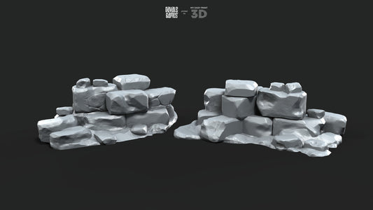 Scenery Elements - Rocks and Baskets - Davale Games - 3D Printed with high quality resin for LOTR/D&D games