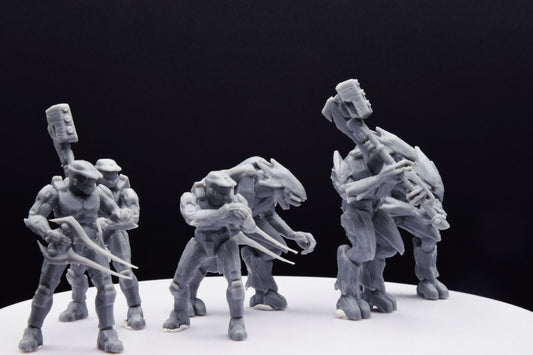 Halo Grifball Spartan+Elite Miniature - TheSTLSmith - 3D Printed with High Quality Resin for Wargame/Skirmish/D&D with H