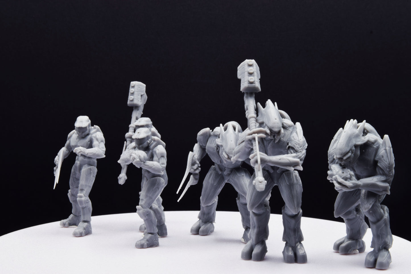 Halo Grifball Spartan+Elite Miniature - TheSTLSmith - 3D Printed with High Quality Resin for Wargame/Skirmish/D&D with H