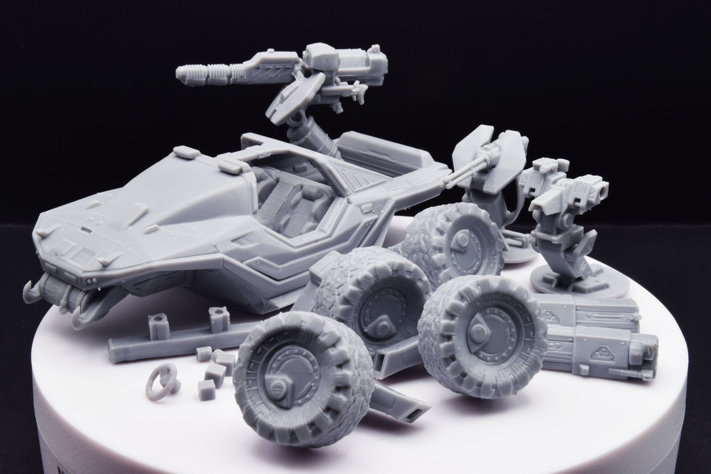 Halo Warthog Chaingun + Gauss + Launcher Miniature - TheSTLSmith - 3D Printed with High Quality Resin for Wargame/Skirmish/D&D