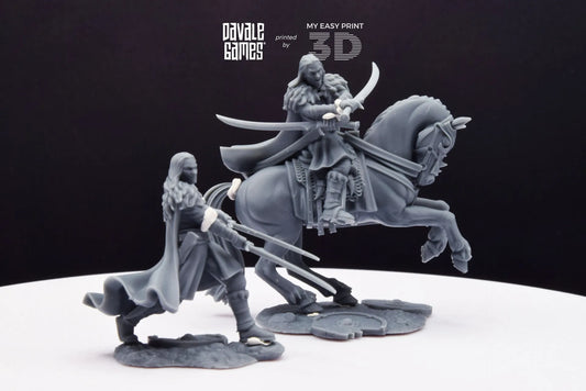 Wölfbane Lord Fellmount Reavers - Foot and Mounted - Davale Games - 3D Printed with high quality resin for LOTR/D&D games