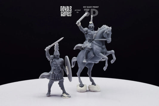 Aetius Roman General - Battle of The Catalaunian Plains - Foot and Mounted - Davale Games - Historical games - 3D Printed high quality resin