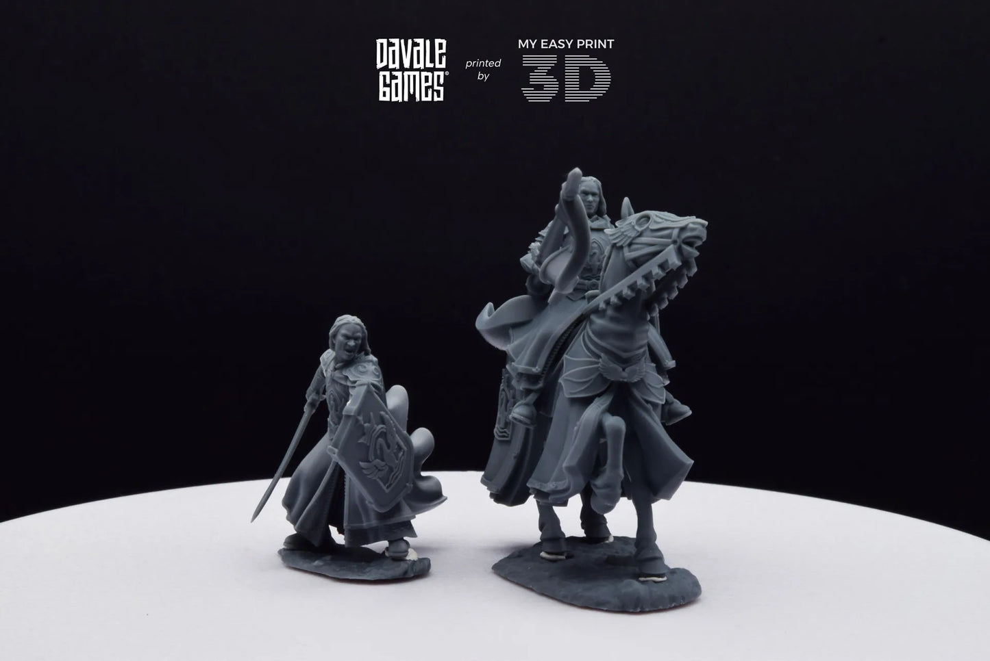 White Swan Amhërel The Prince - Foot and Mounted - Davale Games - 3D Printed with high quality resin for LOTR/D&D games