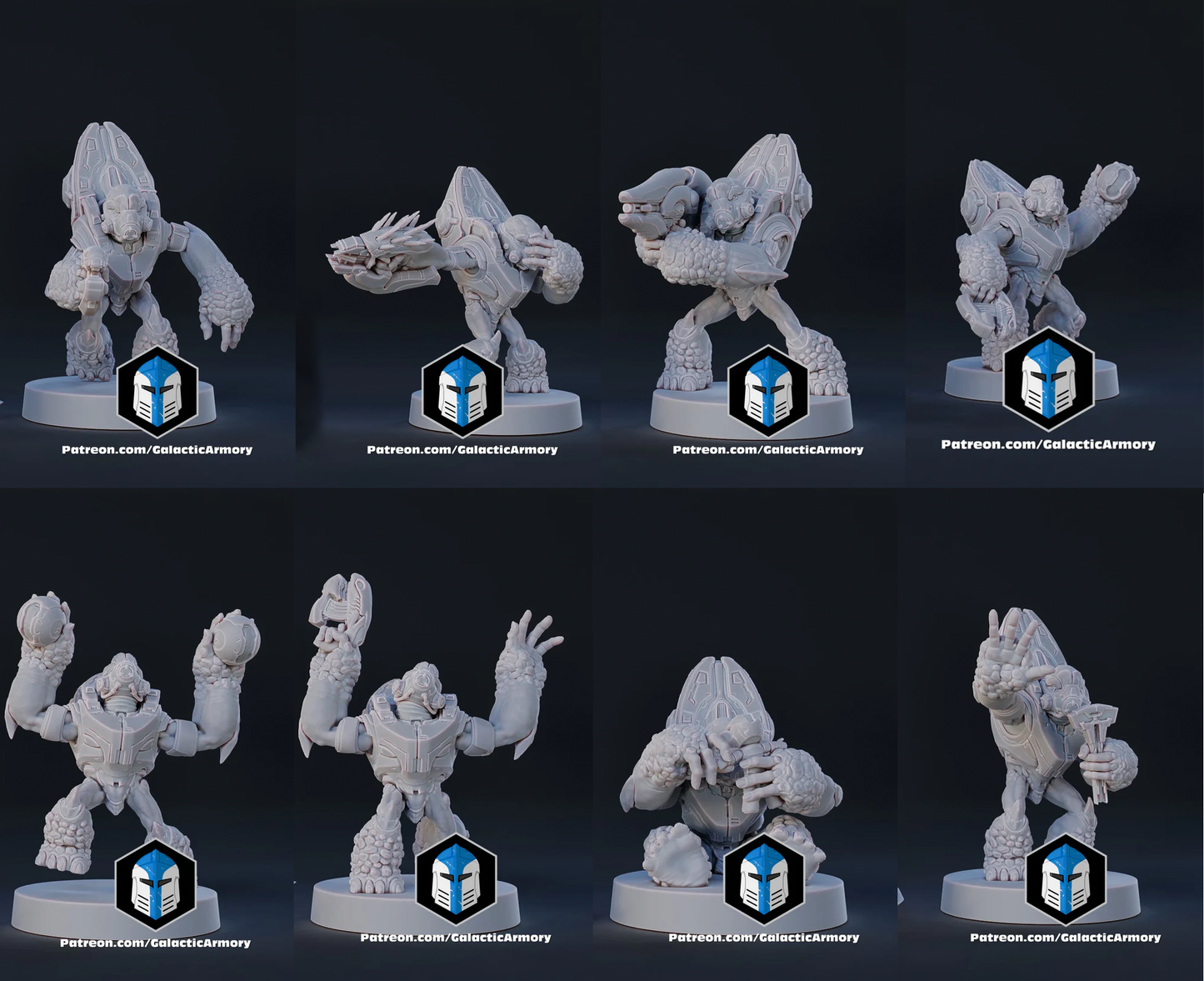 Halo Grunts Miniatures - Galactic Armory - 3D Printed with High Quality Resin for Wargame/Skirmish/D&D