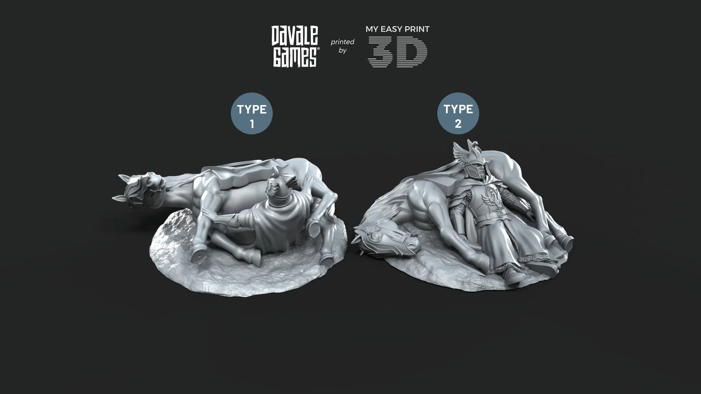 White Swan Riders Casualties - Davale Games - 3D Printed with high quality resin for LOTR/D&D games