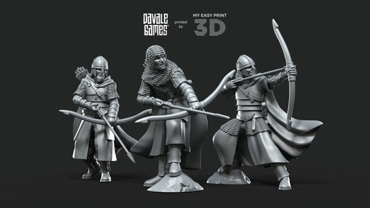 West Humans Archers - Davale Games - 3D Printed with high quality resin for LOTR/D&D games