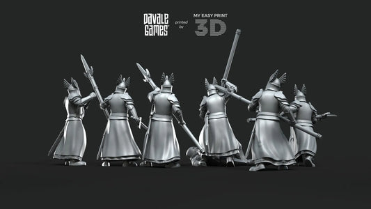 White Swan - Swan Pikemen - Davale Games - 3D Printed with high quality resin for LOTR/D&D games