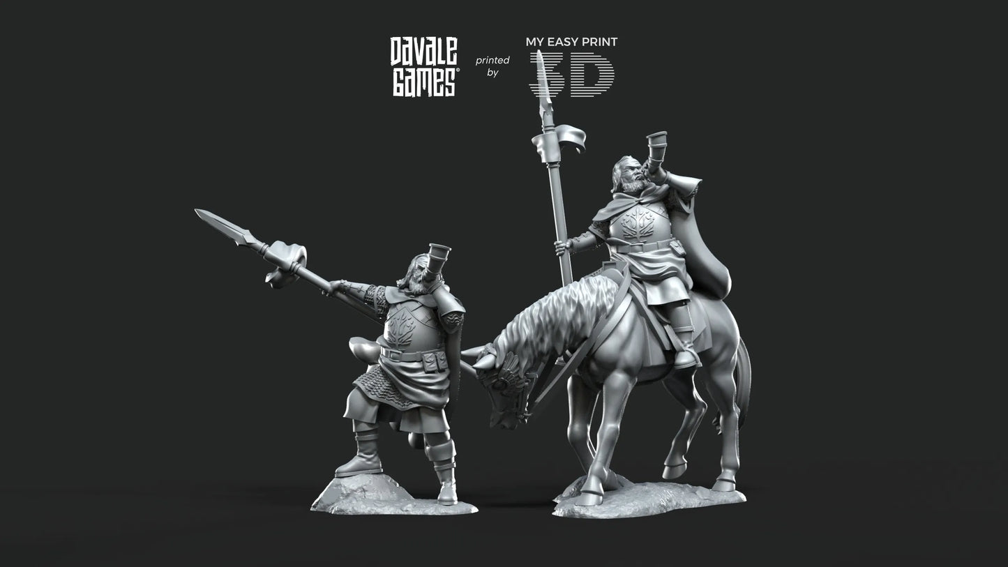 White Swan - Farrel the big - Foot and Mounted - Davale Games - 3D Printed with high quality resin for LOTR/D&D games