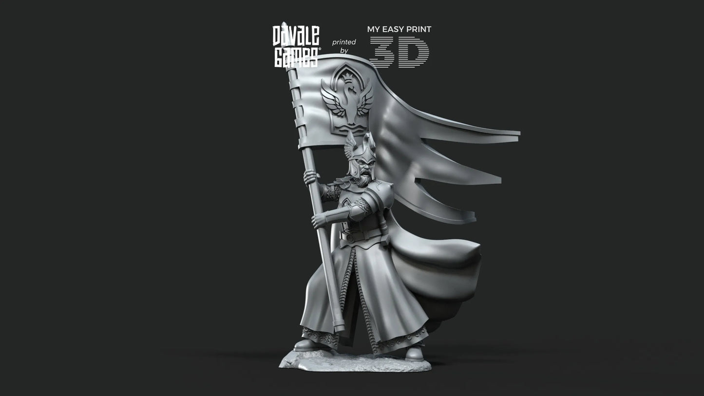 White Swan Banner - Foot and Mounted - Davale Games - 3D Printed with high quality resin for LOTR/D&D games
