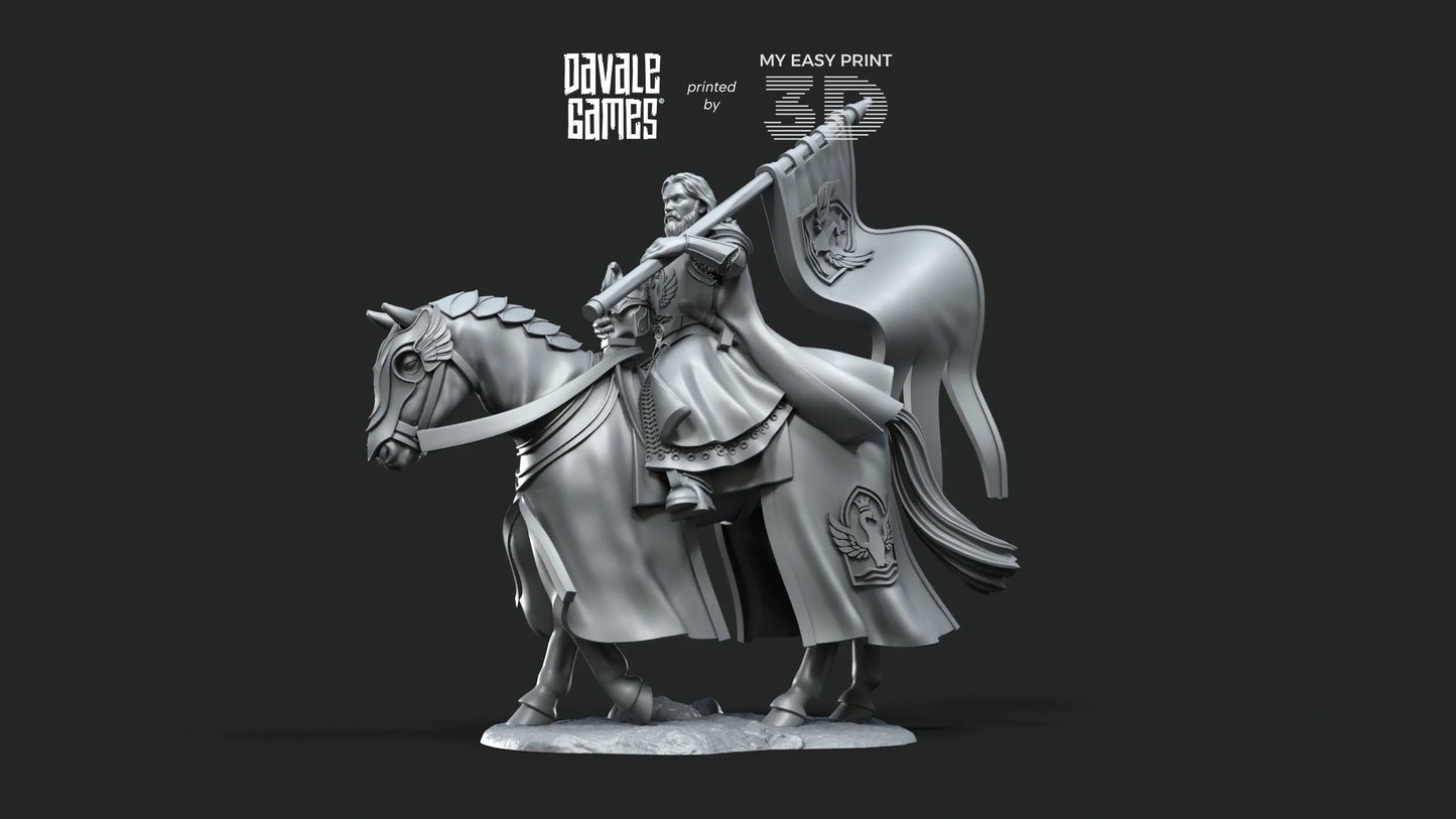 White Swan Banner - Foot and Mounted - Davale Games - 3D Printed with high quality resin for LOTR/D&D games