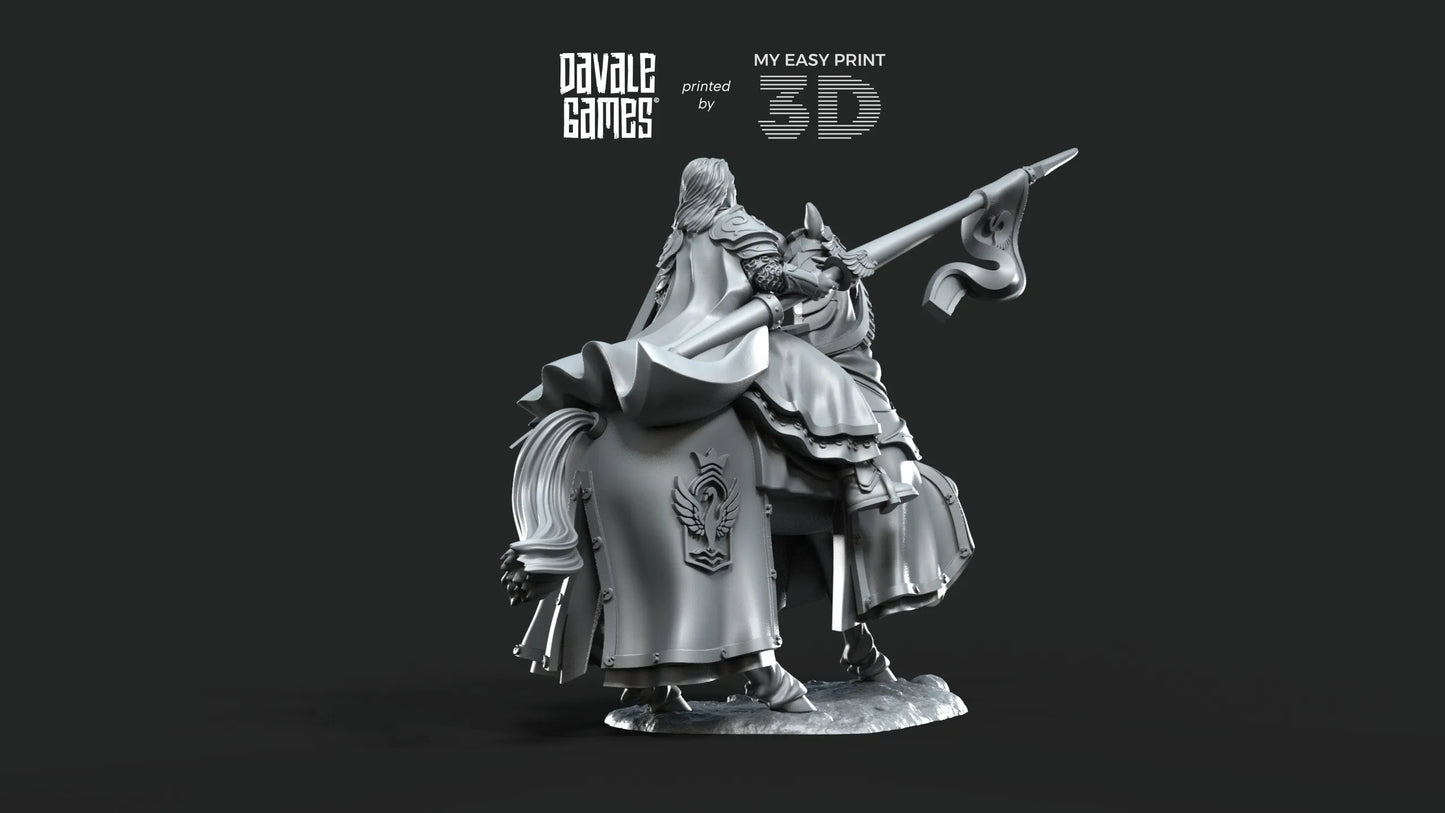 White Swan Amhërel The Prince - Foot and Mounted - Davale Games - 3D Printed with high quality resin for LOTR/D&D games