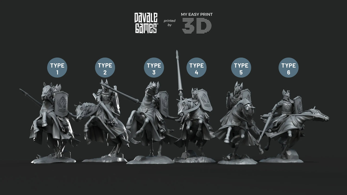 White Swan Riders - Davale Games - 3D Printed with high quality resin for LOTR/D&D games