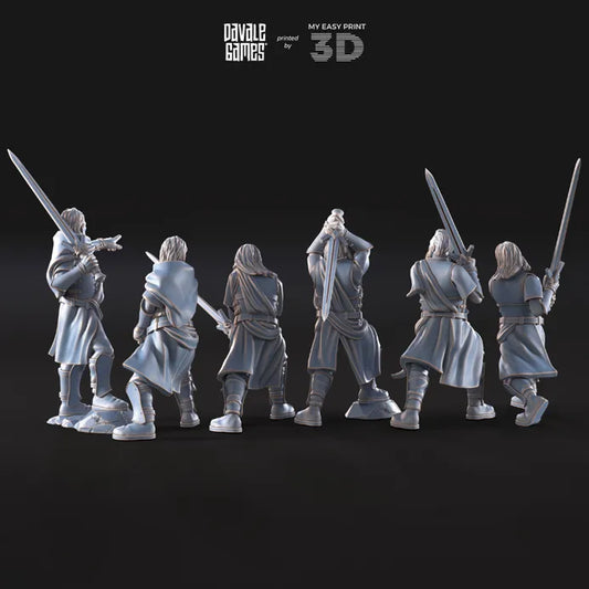 Mountaineers with two-handed swords - White Swan - Davale Games - 3D Printed with high quality resin for LOTR/D&D games