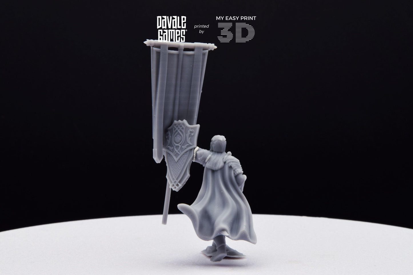 Armoured Wood Elf on Foot Banner 1 - Davale Games - 3D Printed with high quality resin for LOTR/D&D games
