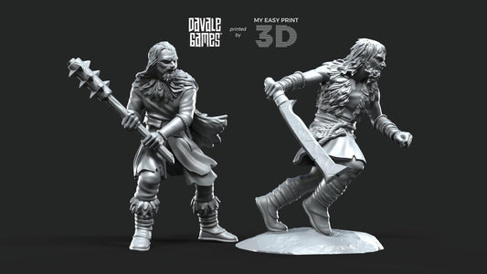 Fellmount Reavers with Two-Handed Weapon - Davale Games - 3D Printed with high quality resin for LOTR/D&D games