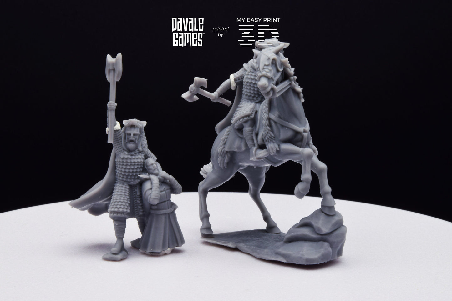 Lord Mountain The Wolf - Foot and Mounted - Davale Games - 3D Printed with high quality resin for LOTR/D&D games