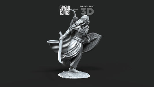 Captain of Galanthir with Bow - Foot - Davale Games - 3D Printed with high quality resin for LOTR/D&D games