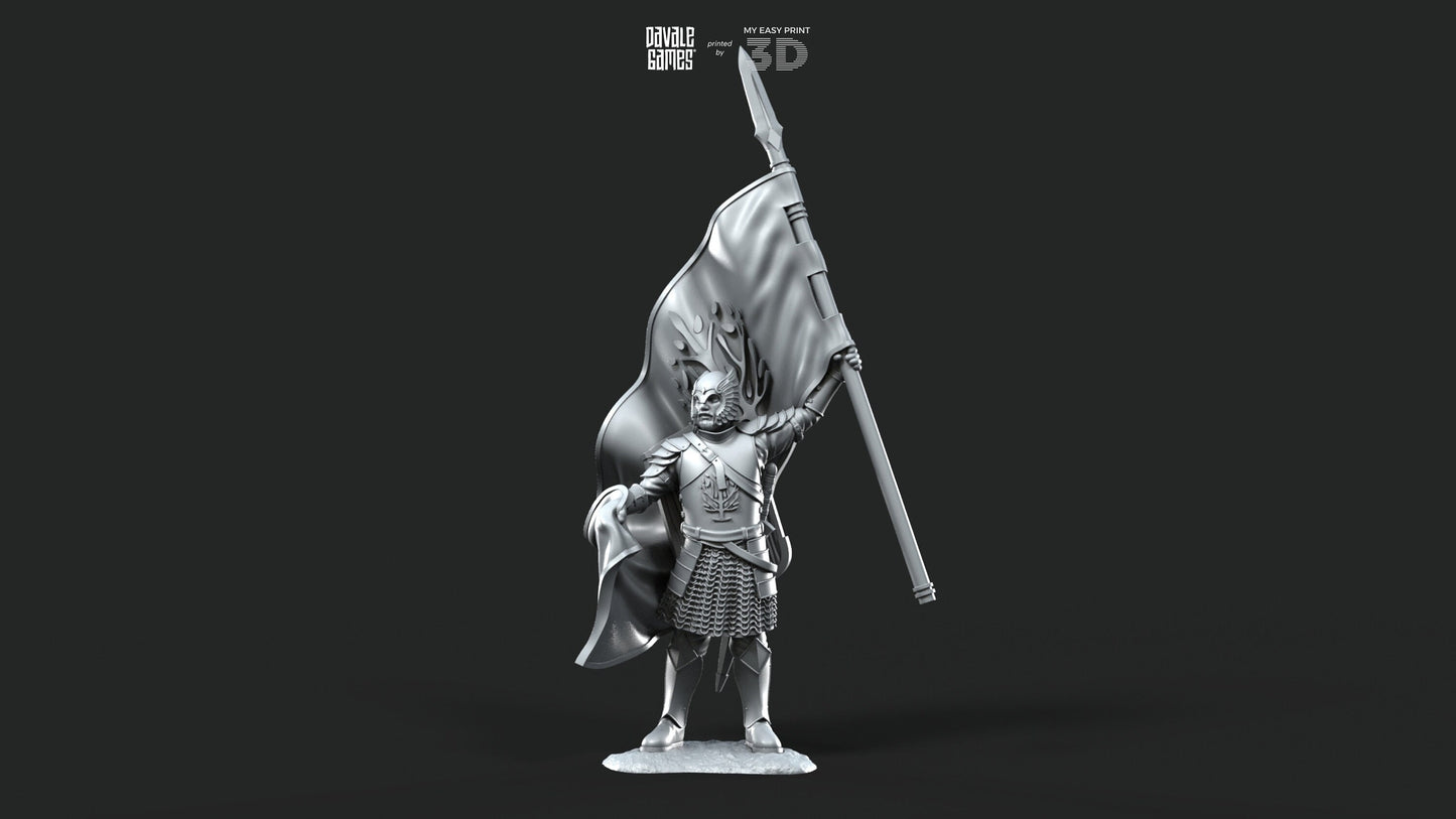 Grey Castle Banner - Davale Games - 3D Printed with high quality resin for LOTR/D&D games
