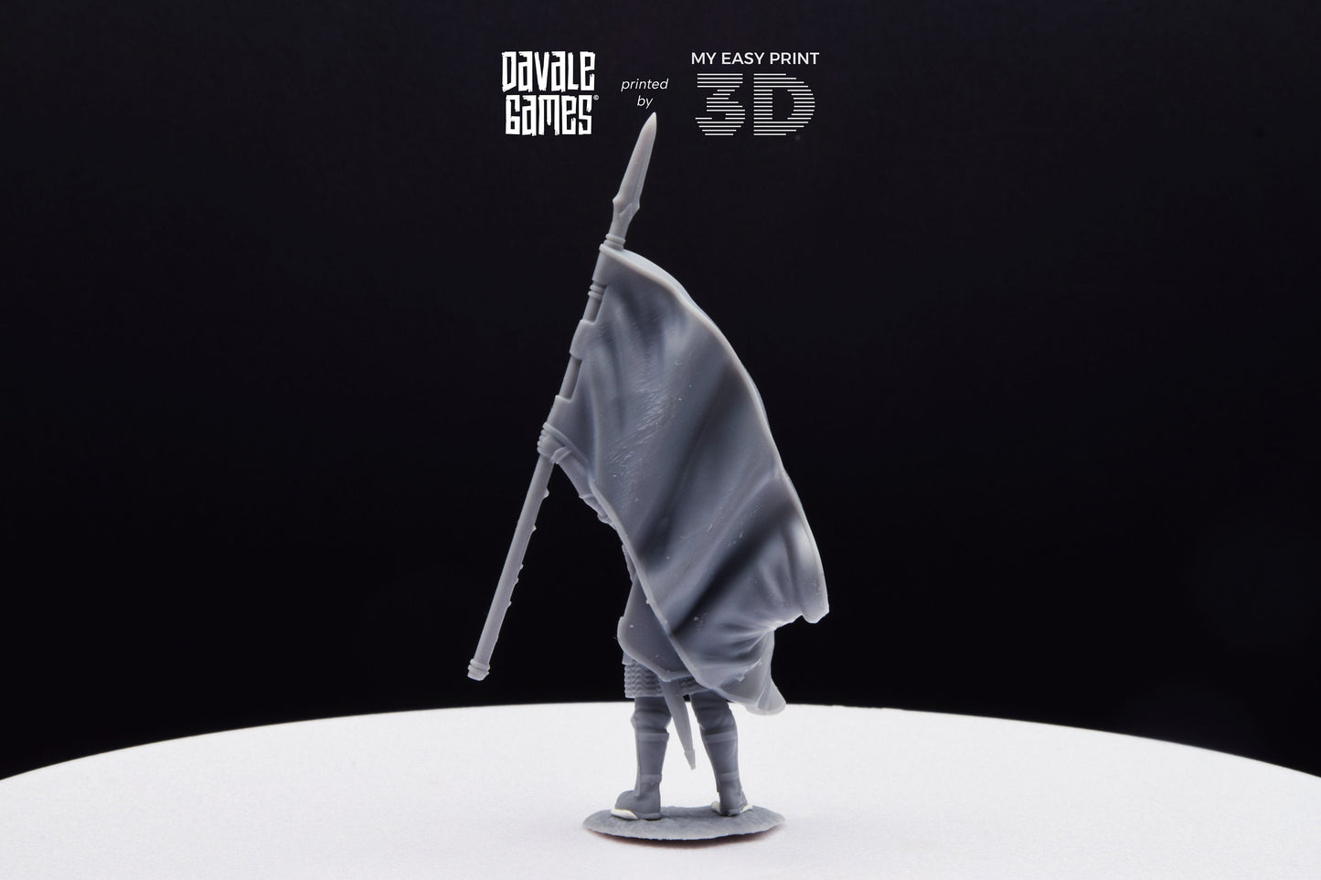 Grey Castle Banner - Davale Games - 3D Printed with high quality resin for LOTR/D&D games