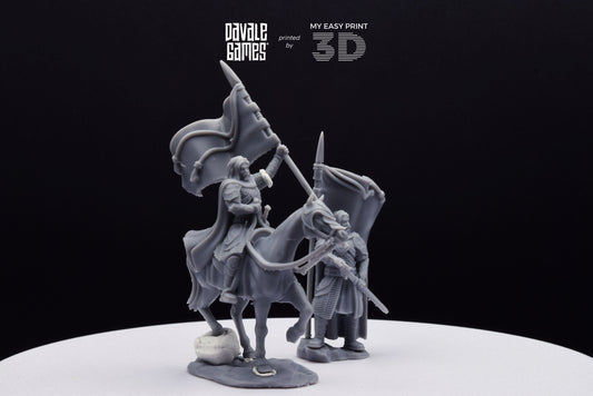 Mudd - West Humans Banner - Foot and Mounted - Davale Games - 3D Printed with high quality resin for LOTR/D&D games