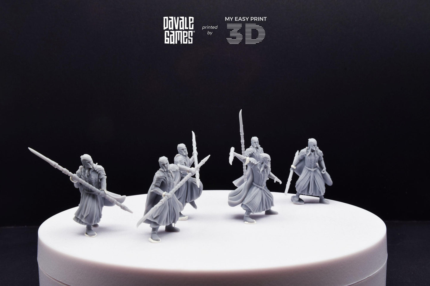 Armoured Wood Elf with Spear - Davale Games - 3D Printed with high quality resin for LOTR/D&D games