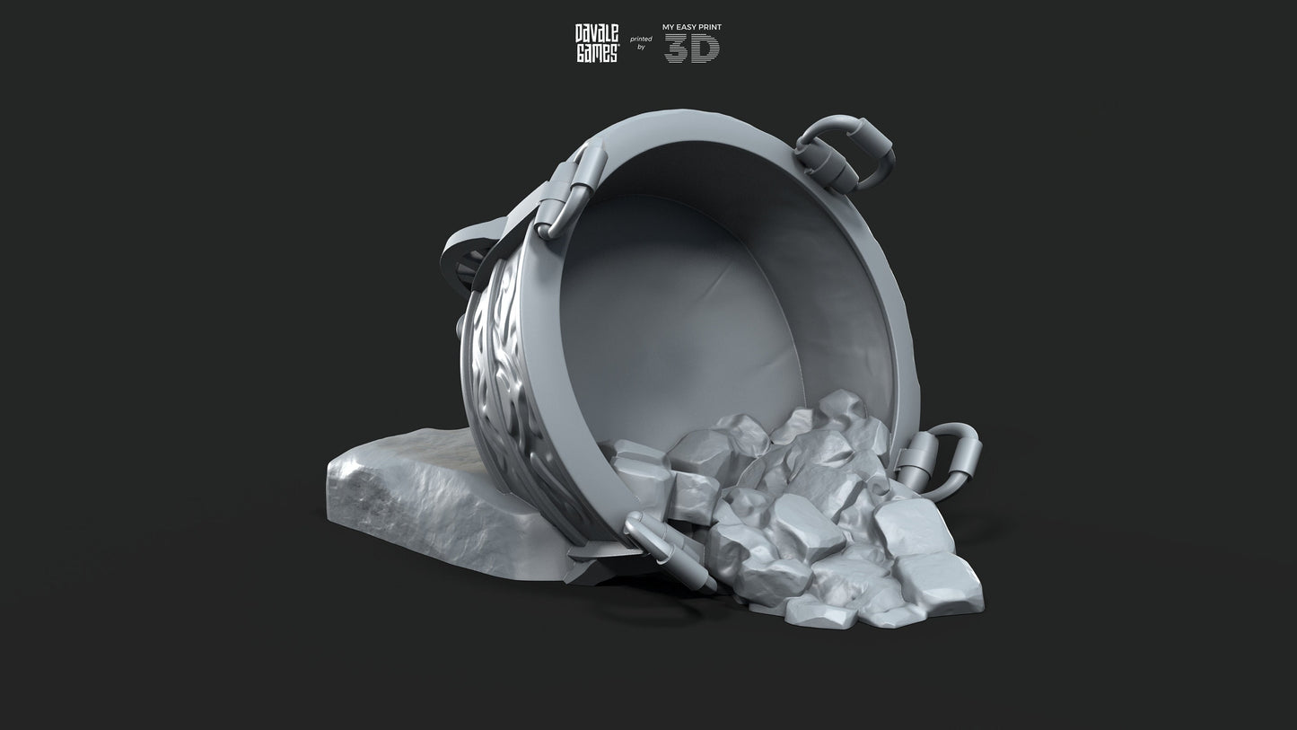 Cauldron and Overturned Cauldron - War Item - Davale Games - 3D Printed with high quality resin for LOTR/D&D games