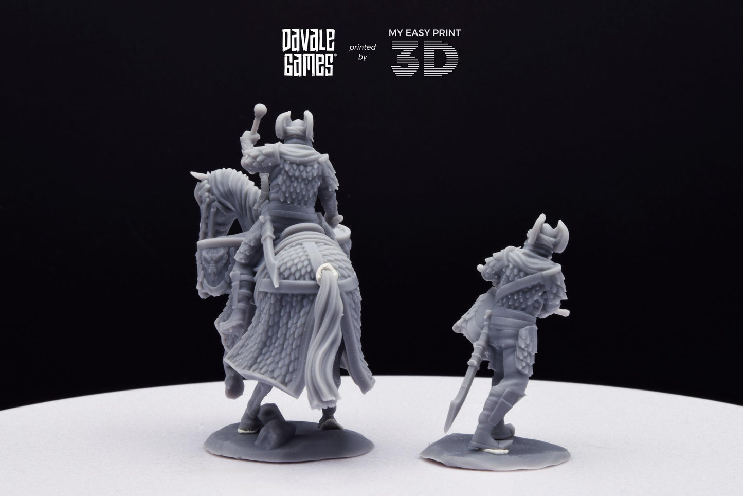 Dragon Army Drummer - Foot and Mounted - Davale Games - 3D Printed with high quality resin for LOTR/D&D games