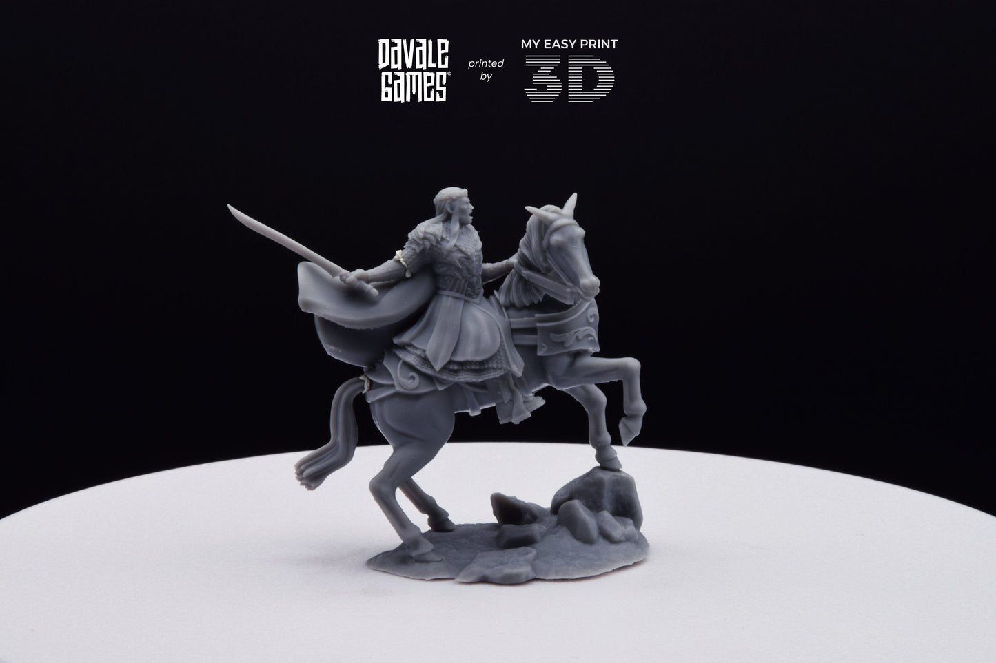King of the Forest Elves on Horse - Davale Games - 3D Printed with high quality resin for LOTR/D&D games