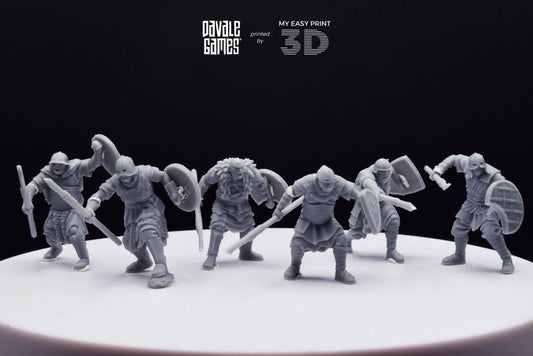 Mörlok Orcs with Spear - Davale Games - 3D Printed with high quality resin for LOTR/D&D games