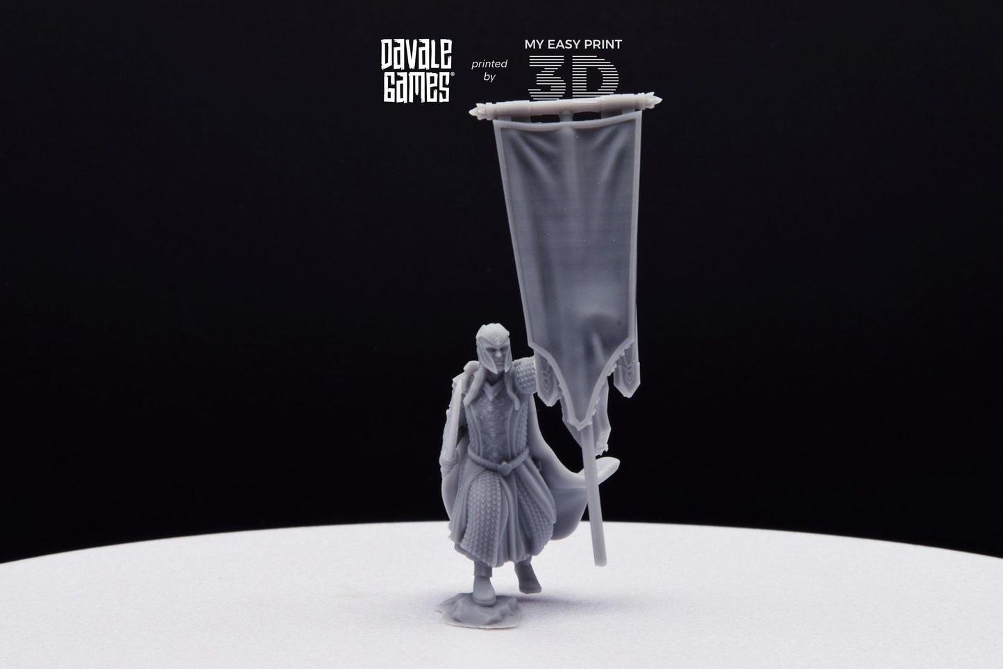 Armoured Wood Elf on Foot Banner 1 - Davale Games - 3D Printed with high quality resin for LOTR/D&D games