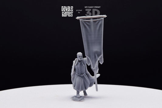 Armoured Wood Elf on Foot Banner 1 - Davale Games - 3D Printed with high quality resin for LOTR/D&D games