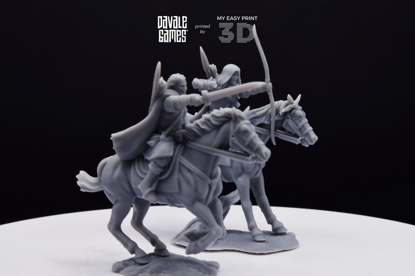 Human North Riders Mounted - Davale Games - 3D Printed with high quality resin for LOTR/D&D games