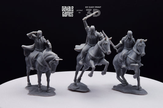 Armoured Wood Elf on Horse - Davale Games - 3D Printed with high quality resin for LOTR/D&D games