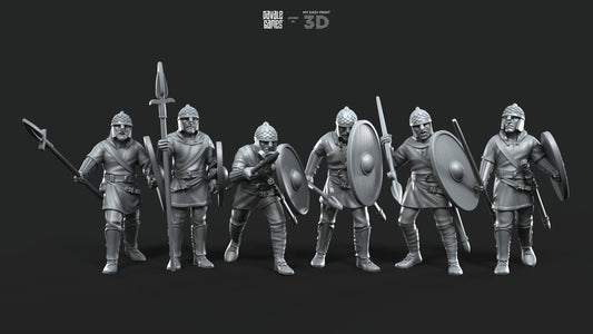 Gepids with Spear and Shield - Davale Games - Historical games - 3D Printed with high quality resin