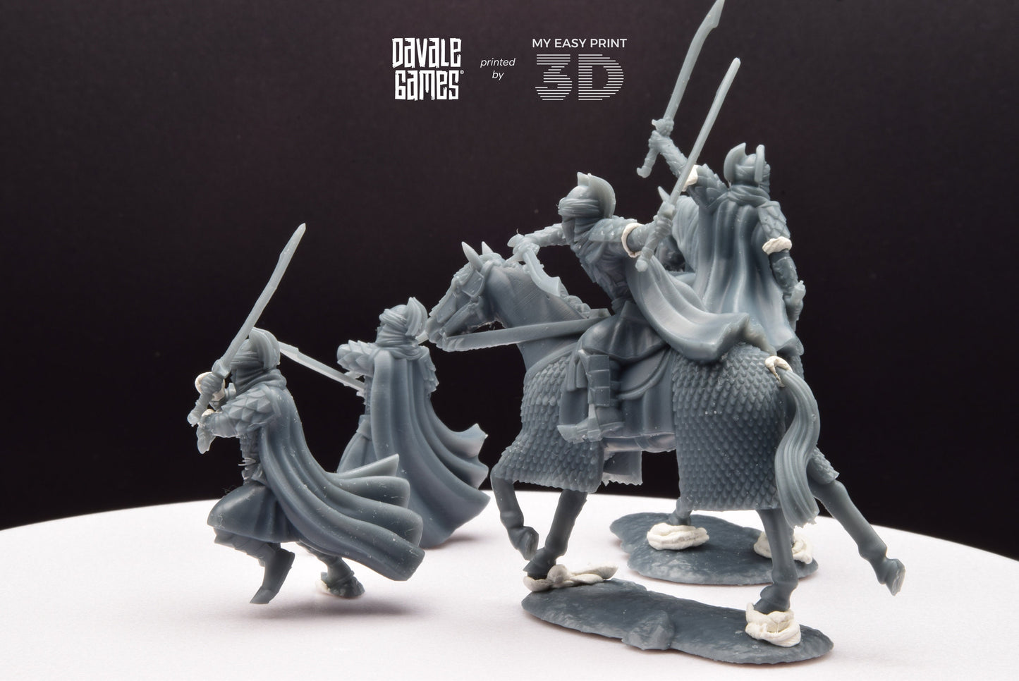 Dragon Army Dragon Guards Mounted and Foot - Davale Games - 3D Printed with high quality resin for LOTR/D&D games