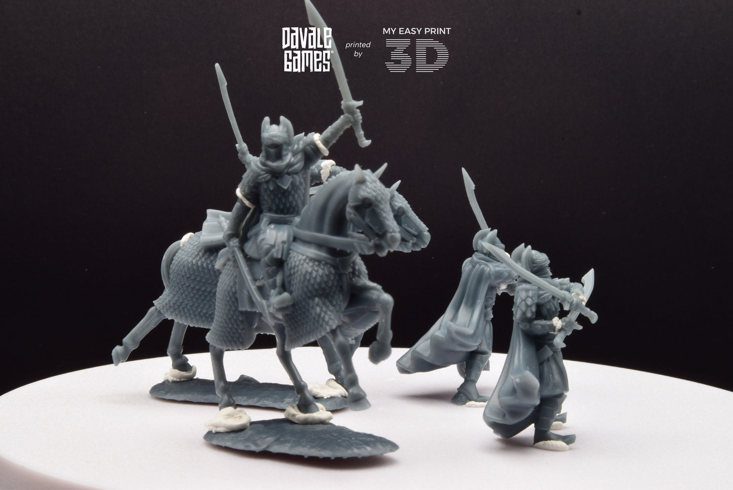 Dragon Army Dragon Guards Mounted and Foot - Davale Games - 3D Printed with high quality resin for LOTR/D&D games