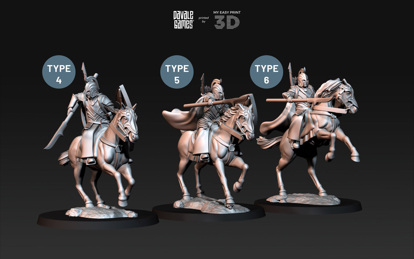 Bloody High Elf Knight - Mounted - Davale Games - 3D Printed with high quality resin for LOTR/D&D games