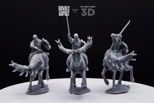 Armoured Wood Elf on Elk - Mounted - Davale Games - 3D Printed with high quality resin for LOTR/D&D games