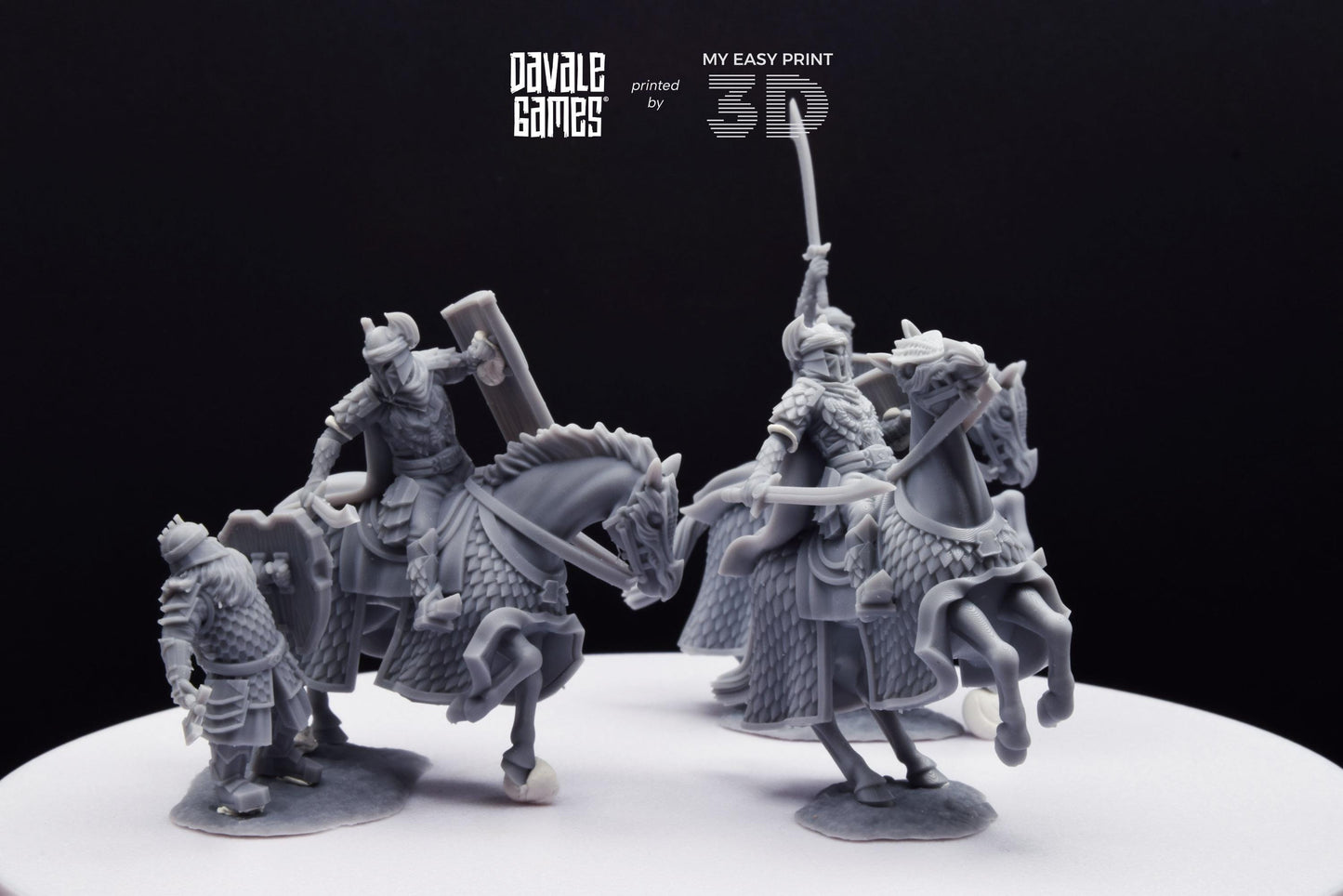 Dragon Army Elite on Horse - Davale Games - 3D Printed with high quality resin for LOTR/D&D games